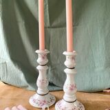 Pair of porcelain candlesticks from Paris