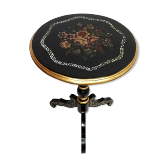 Round side table in polychrome wood, 1950