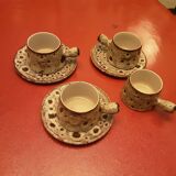 4 cups and 3 sous cups faience Vallauris Grandjean Jourdan