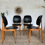 4 Baumann chairs by Pierre Guariche model Pegasus - batch of 4