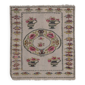 Vintage Turkish kilim, handwoven, 90x104 cm.