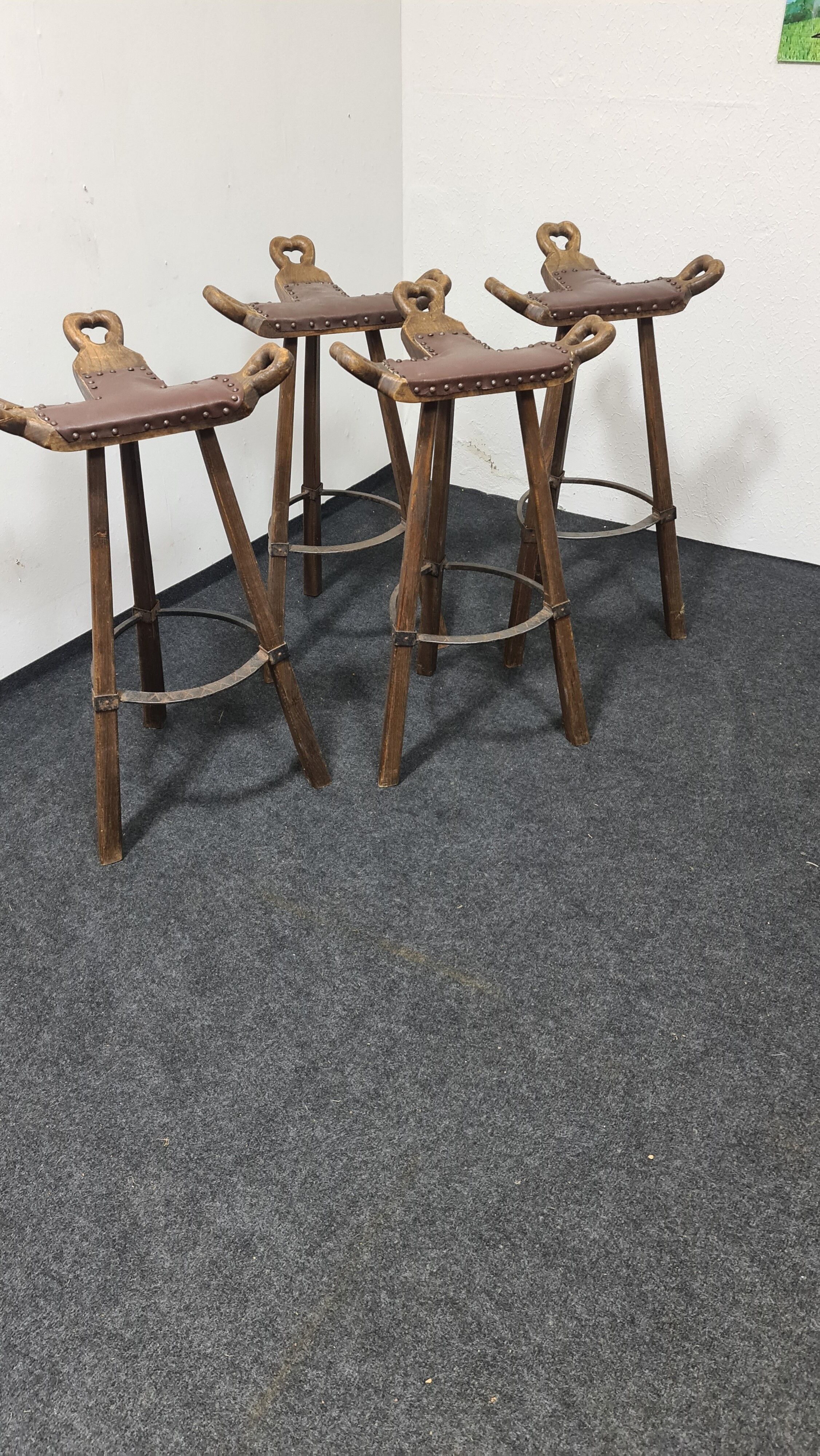 A set of four vintage Spanish Bar stool