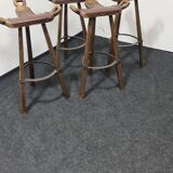 Quatre tabourets de bar espagnols vintage