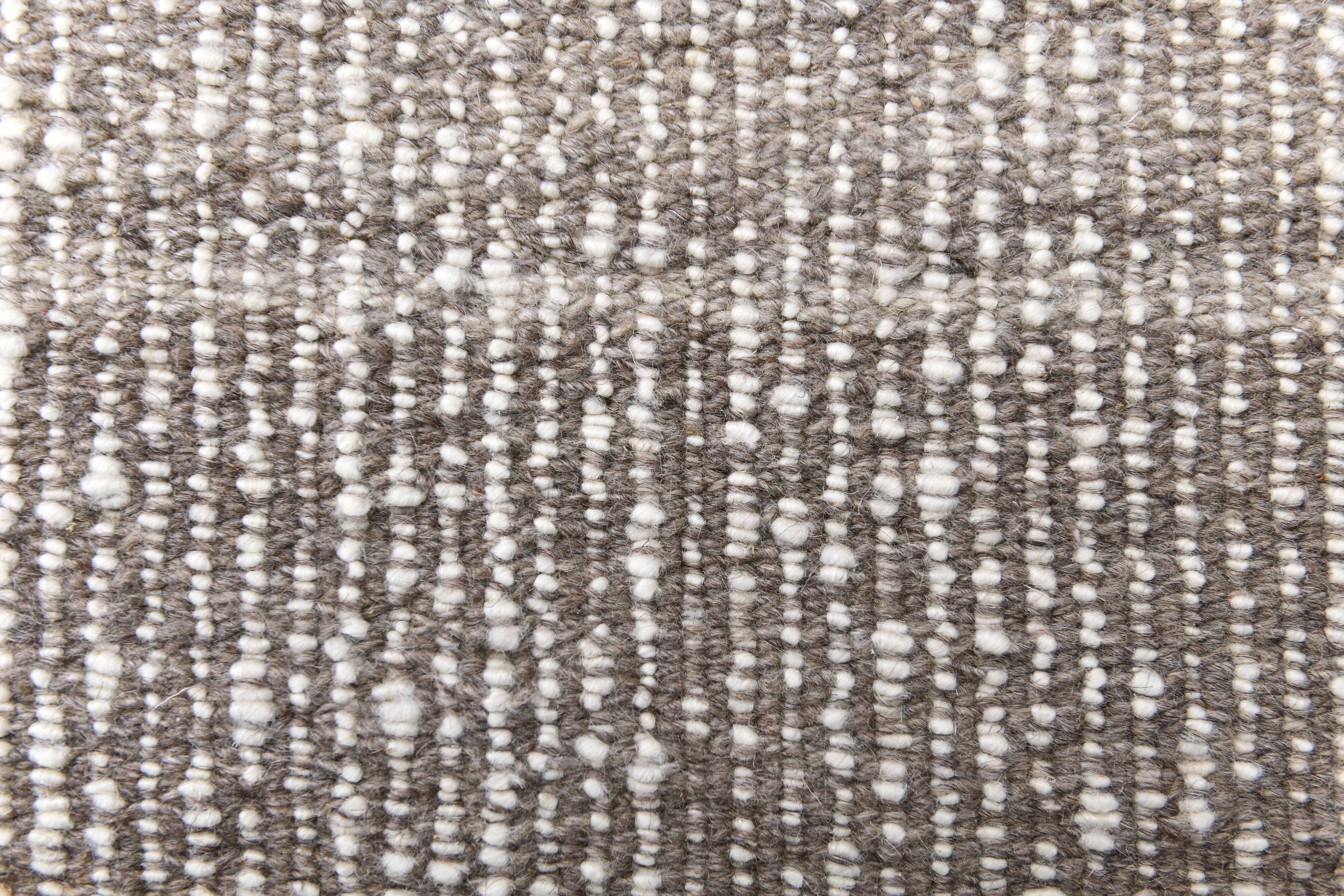 Brown Cream Runner rug, wool corridor kilim carpet  71x246 cm