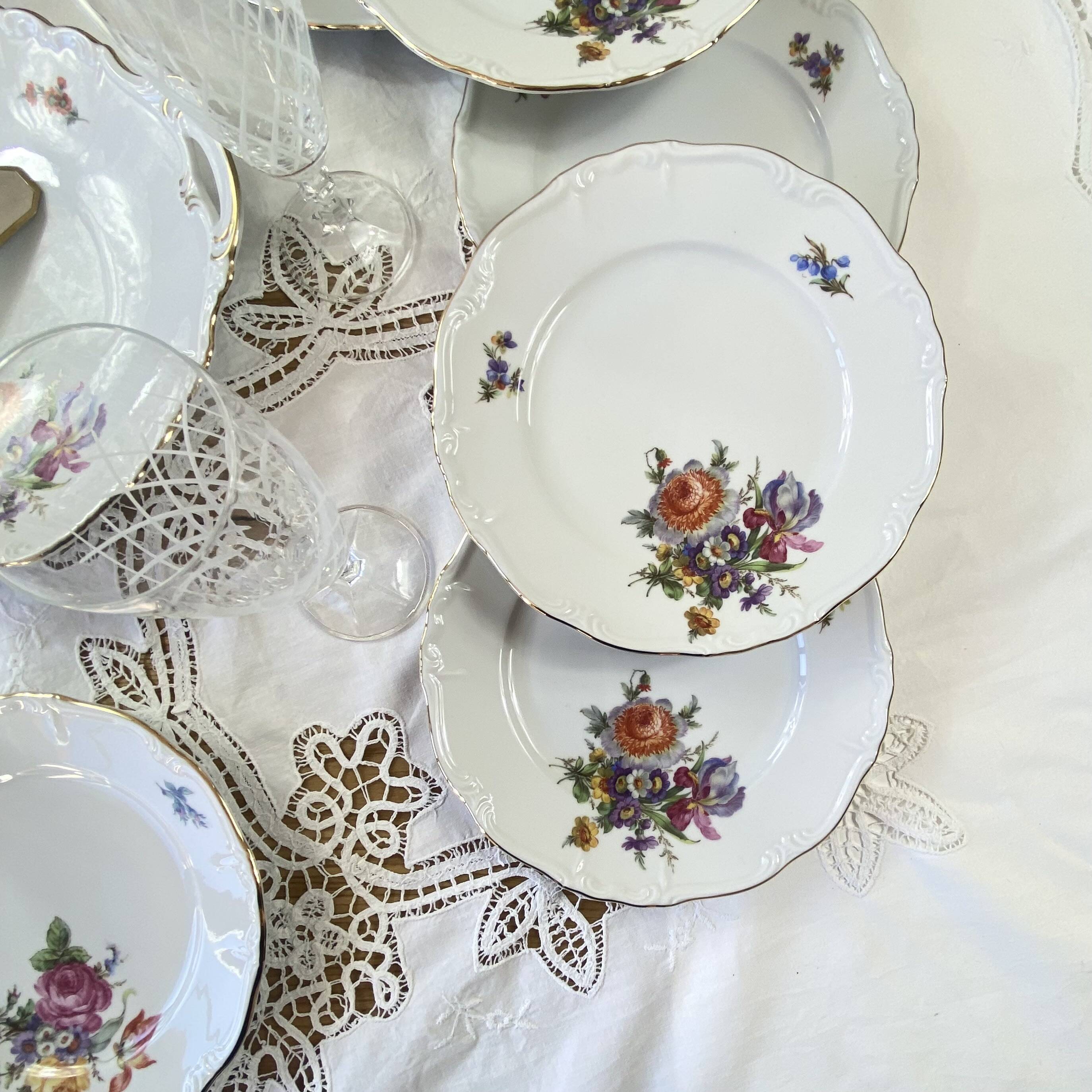 6 assiettes dessert et plat porcelaine ancienne Edelstein Bavaria