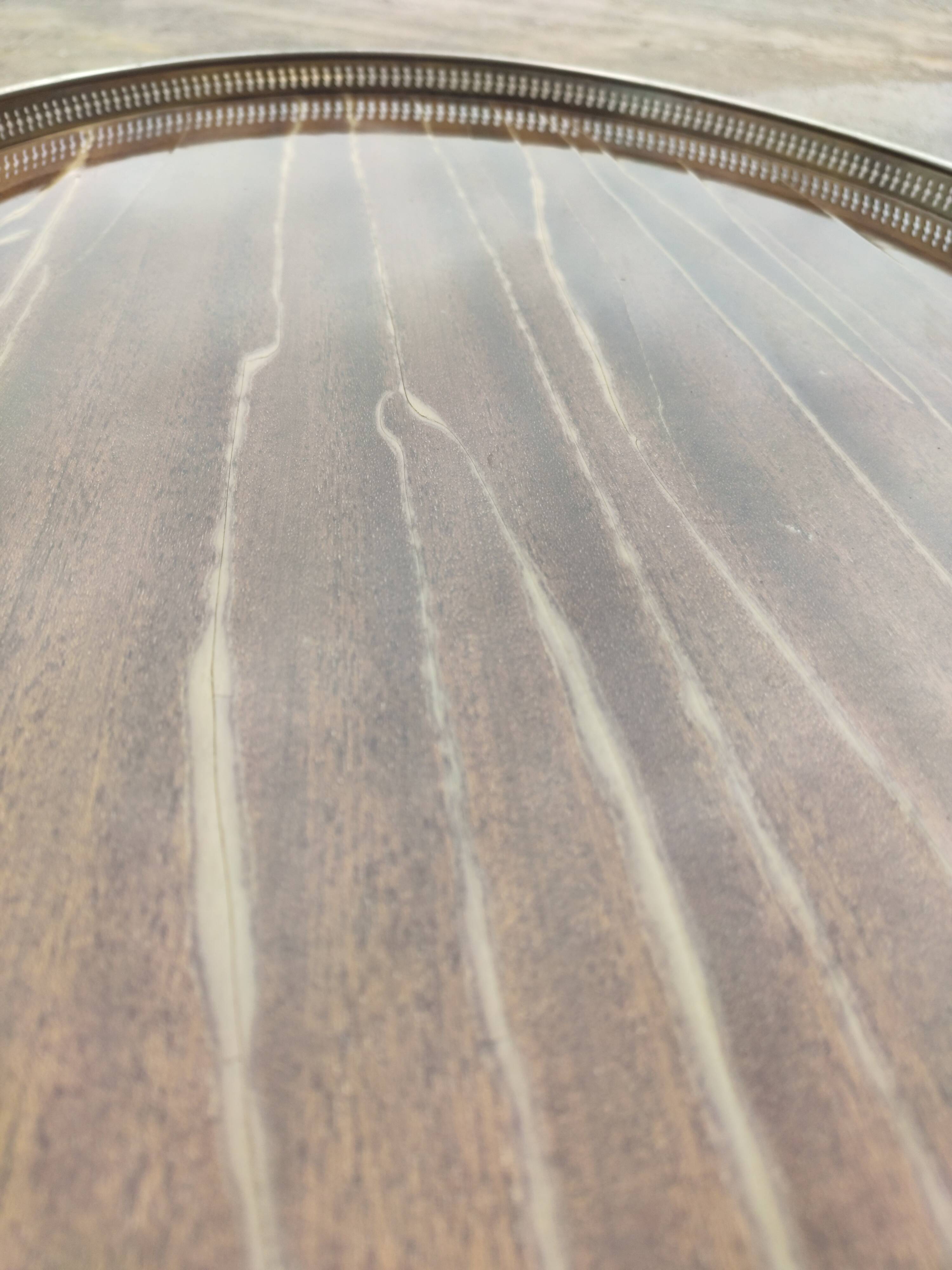 Double tray trolley in brass and formica