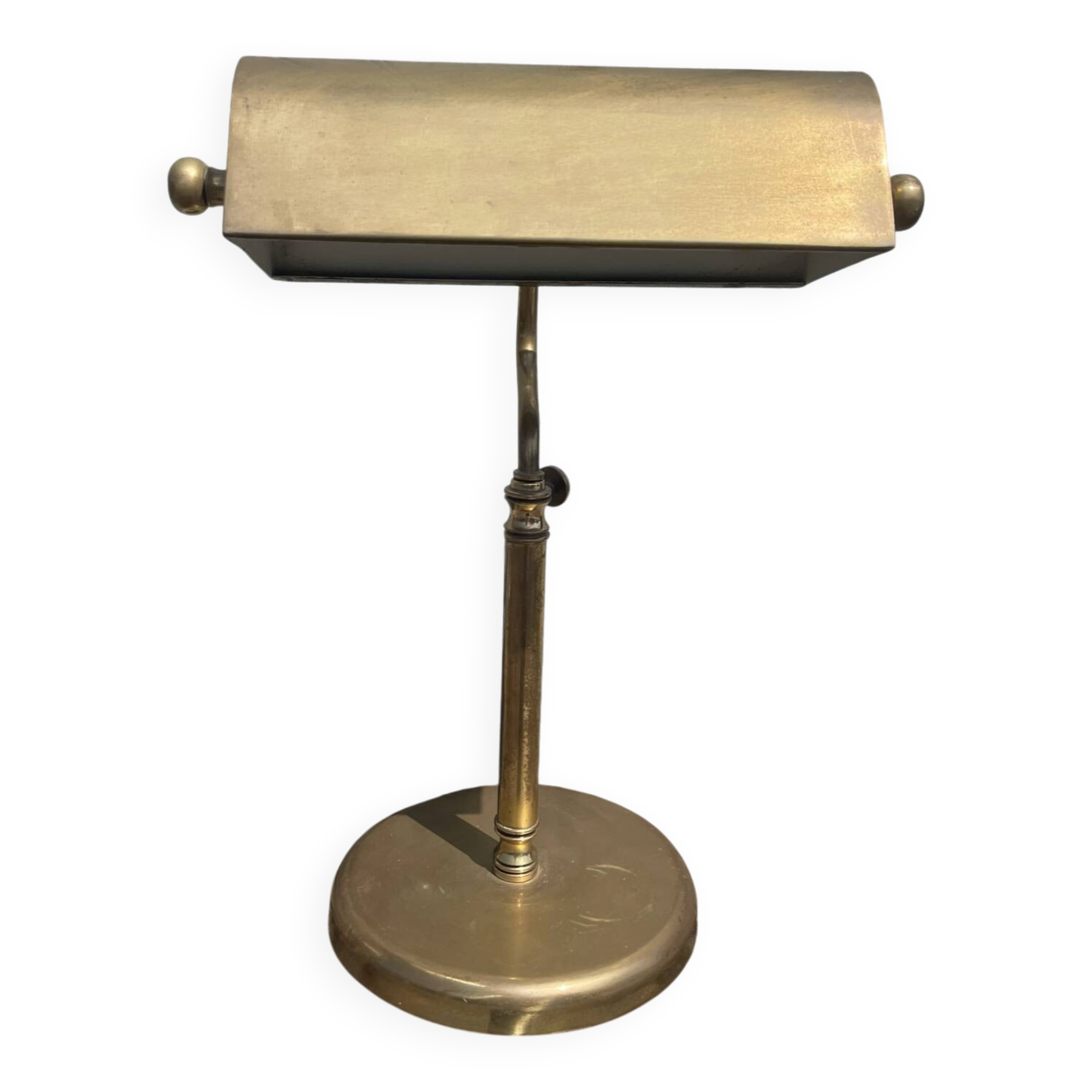 Portuguese Brass Bankers Table Lamp