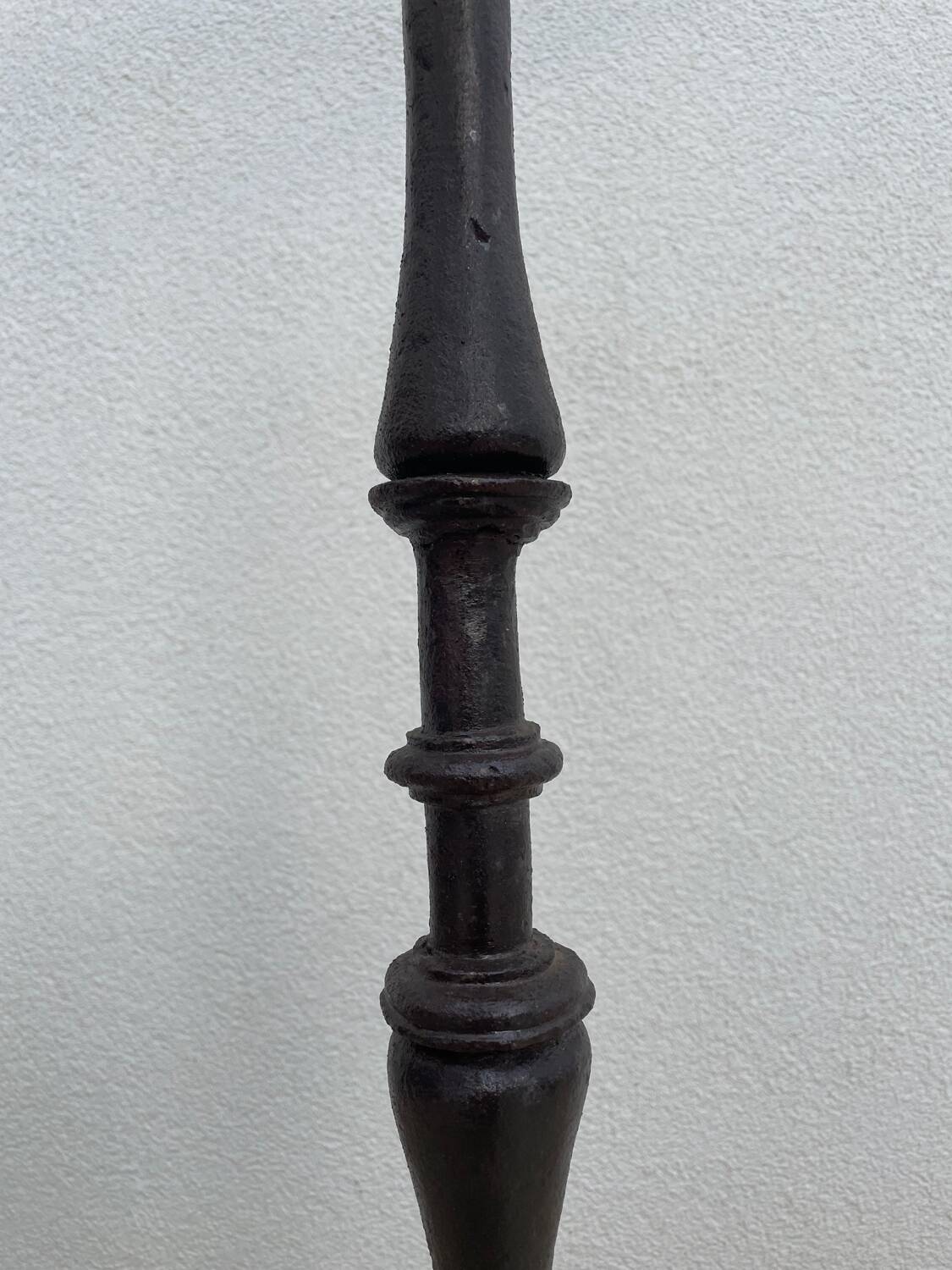 Floor-standing chandelier / antique candle holder, made of wrought iron.