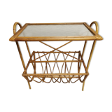 Vintage Review Door with Shelf, Bamboo / Rattan Sofa End
