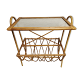 Vintage Review Door with Shelf, Bamboo / Rattan Sofa End