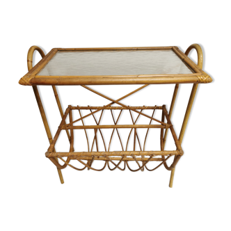 Vintage Review Door with Shelf, Bamboo / Rattan Sofa End