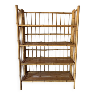 Etagère en bambou pliable années 60 -70