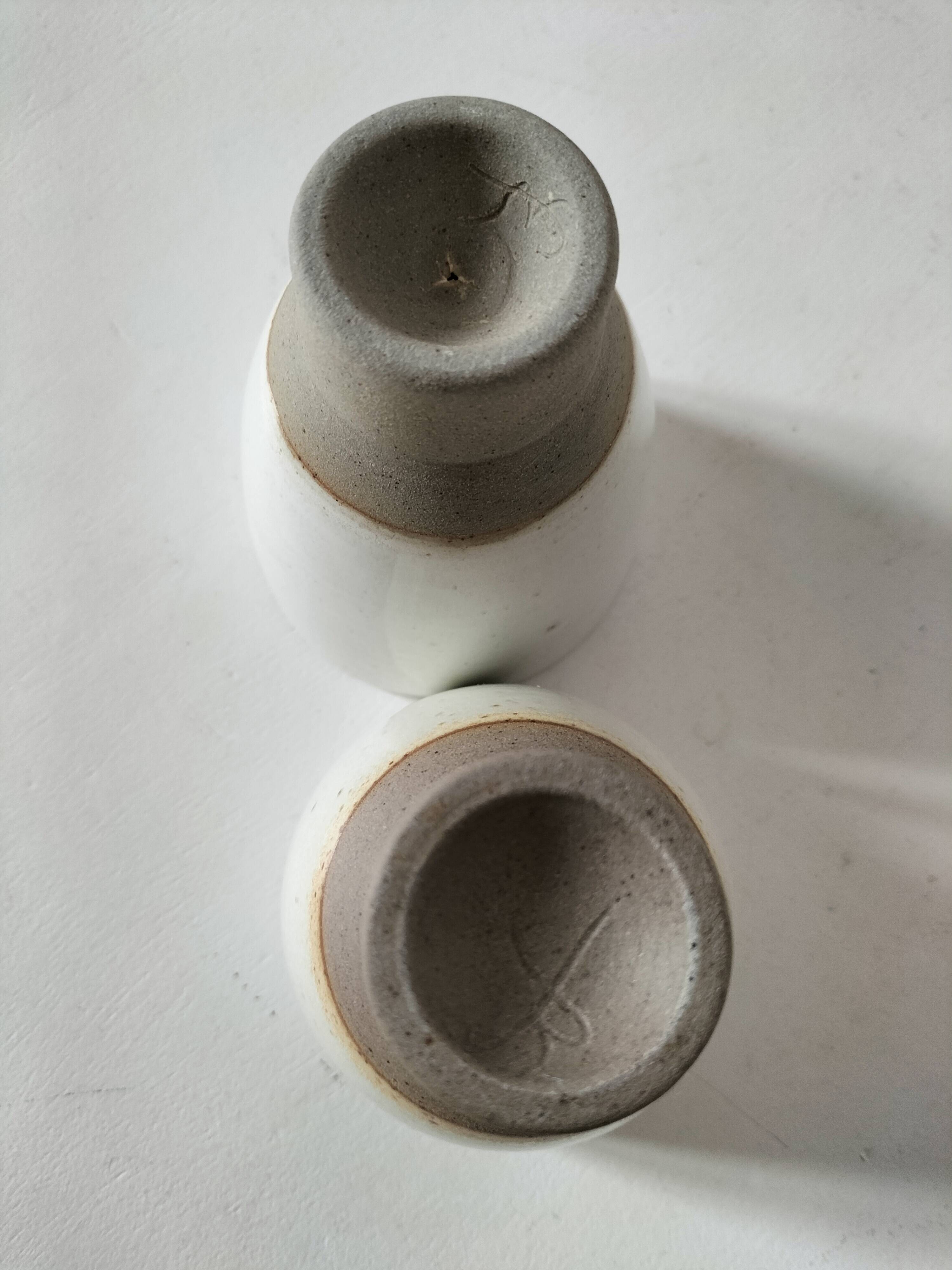 Two goblets on a pedestal Atelier Hurtault Puisaye