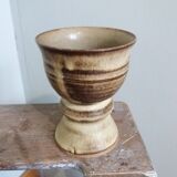 Chalice cup candle holder in stoneware