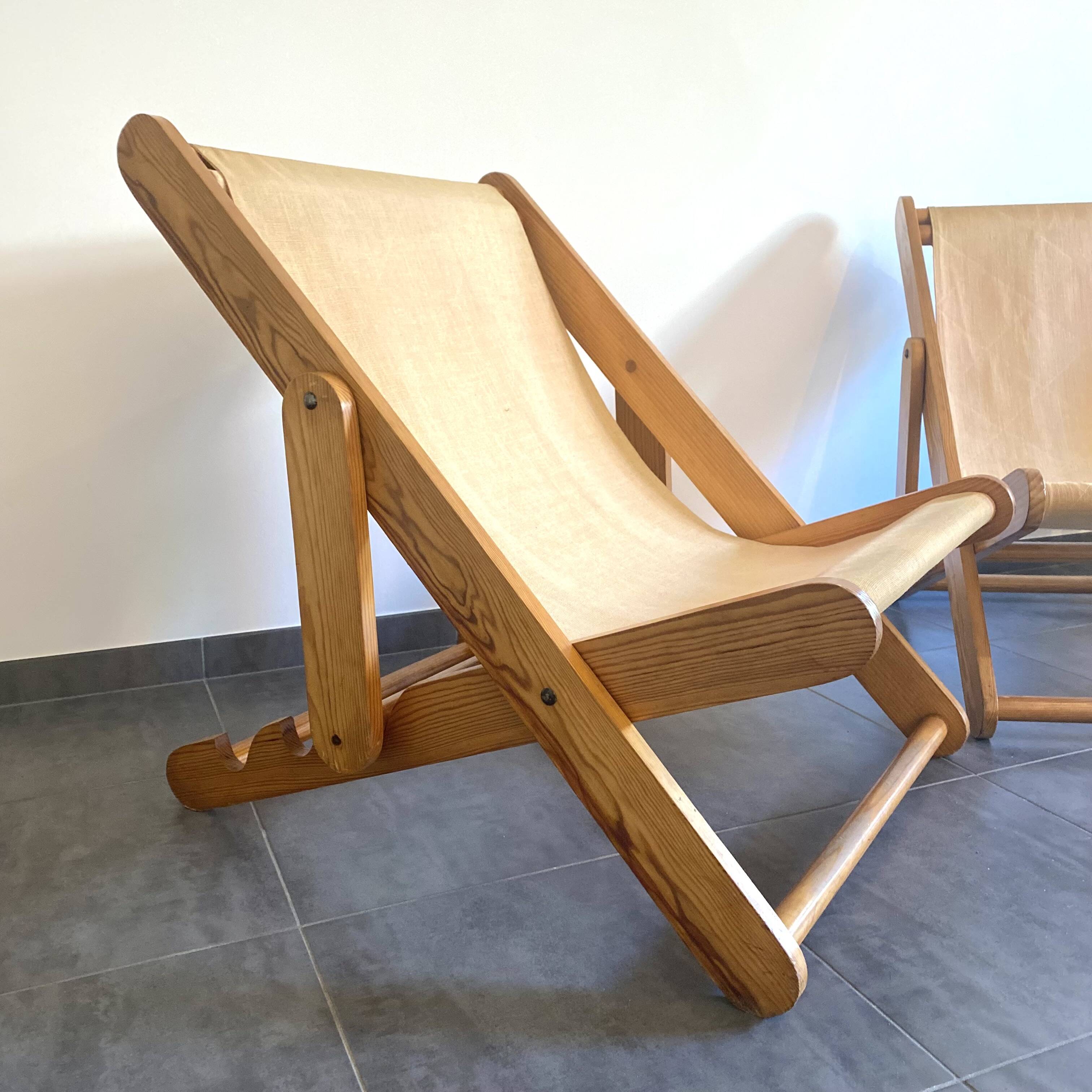 Paire de fauteuils lounge vintage de Pierre Beguet, 1970