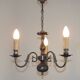 Italian Vintage Silver Brushed Metal 3 Light Flemish Style Chandelier