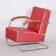 Red Mucke Melder armchair - 1930s Czechia