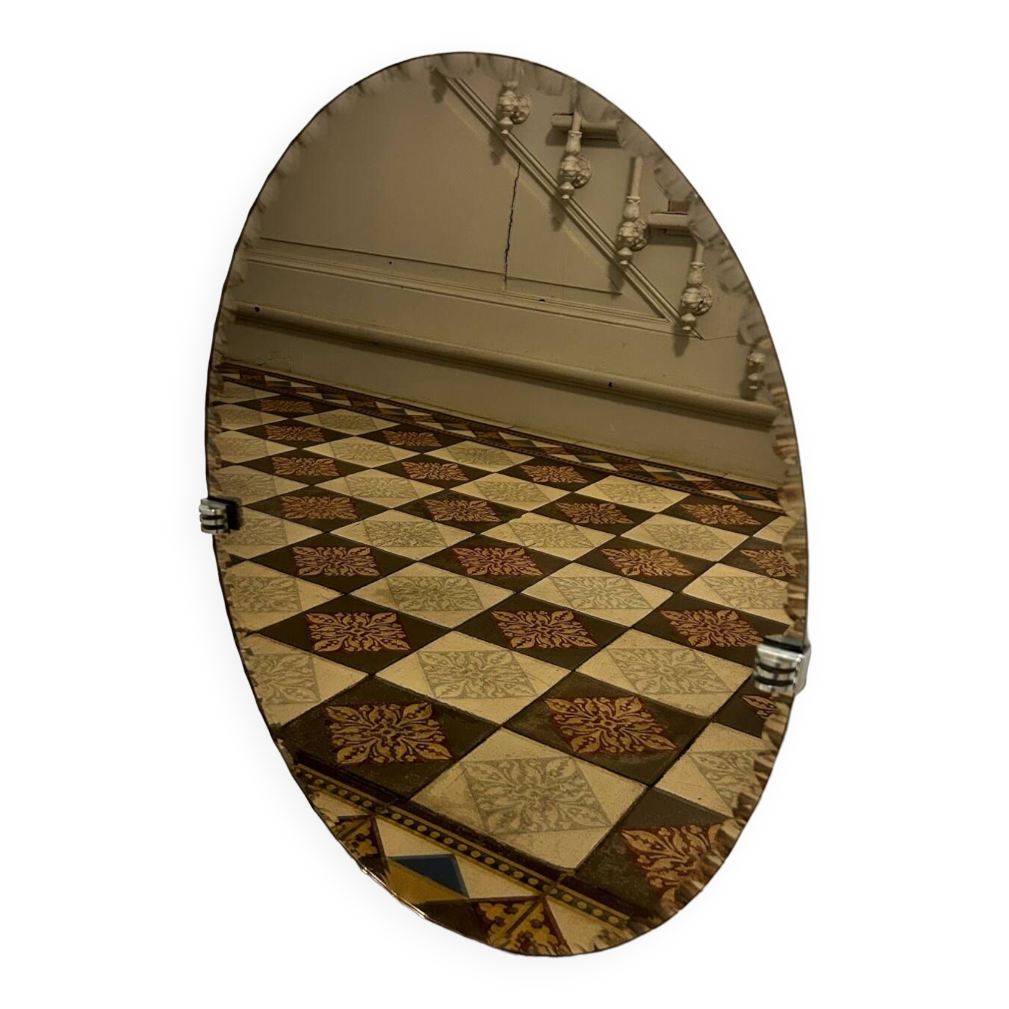 Vintage beveled smoked mirror