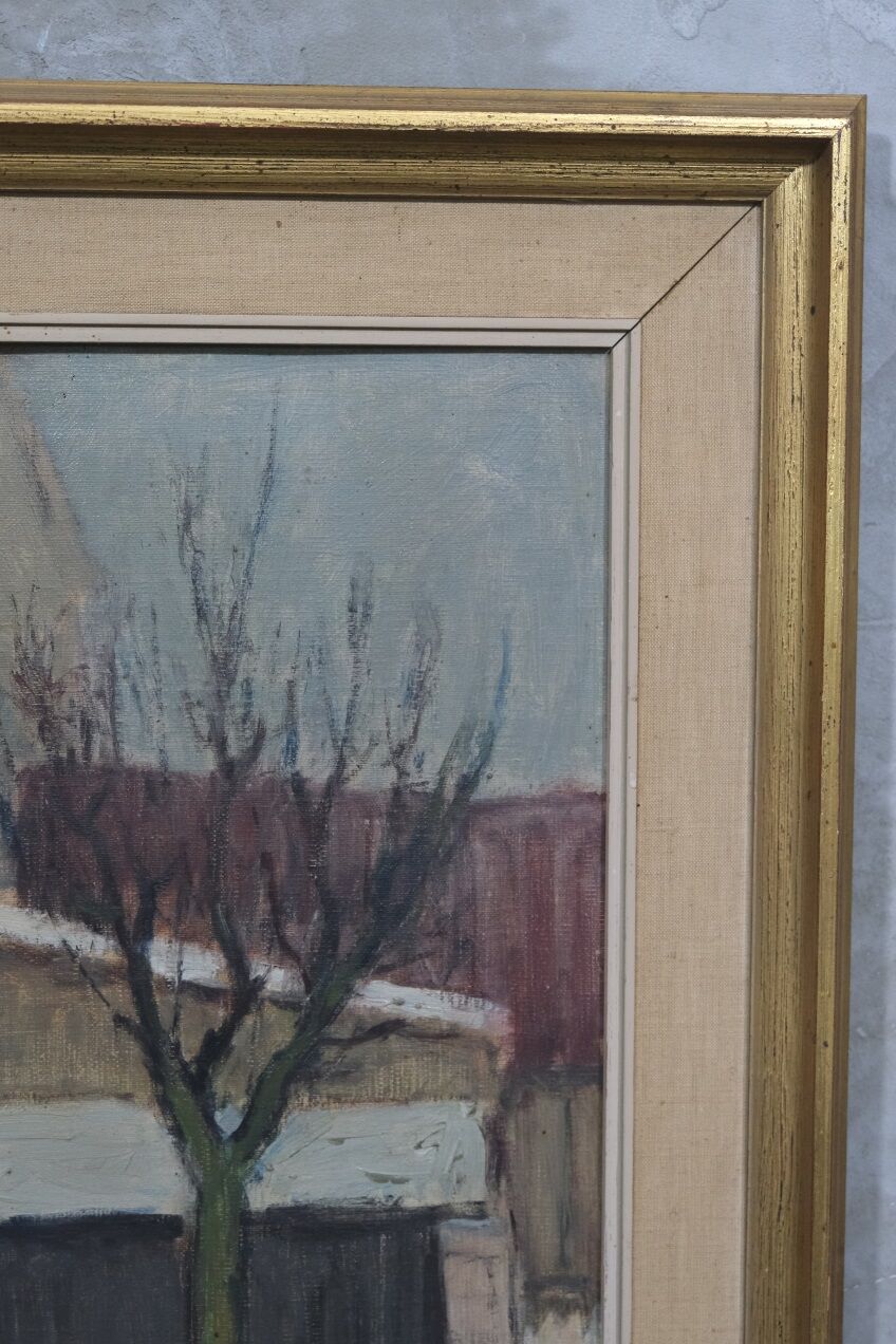 Scandinavian modern painting, 1960s, oil on canvas, framed, Gideon Isaksson