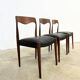 Scandinavian teak chair with black leatherette — Otto Møller style, 1960s