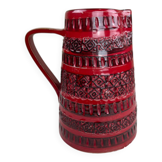 Vintage red ceramic jug
