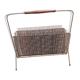 Modernist magazine rack in metal and wood
