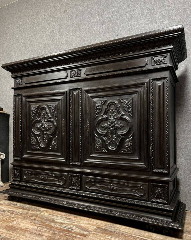 "Boulle" sideboard in blackened wood, Napoleon III period, circa 1850