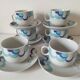 6 vintage cups and 6 saucers with blue cloud decoration by Chriss G.