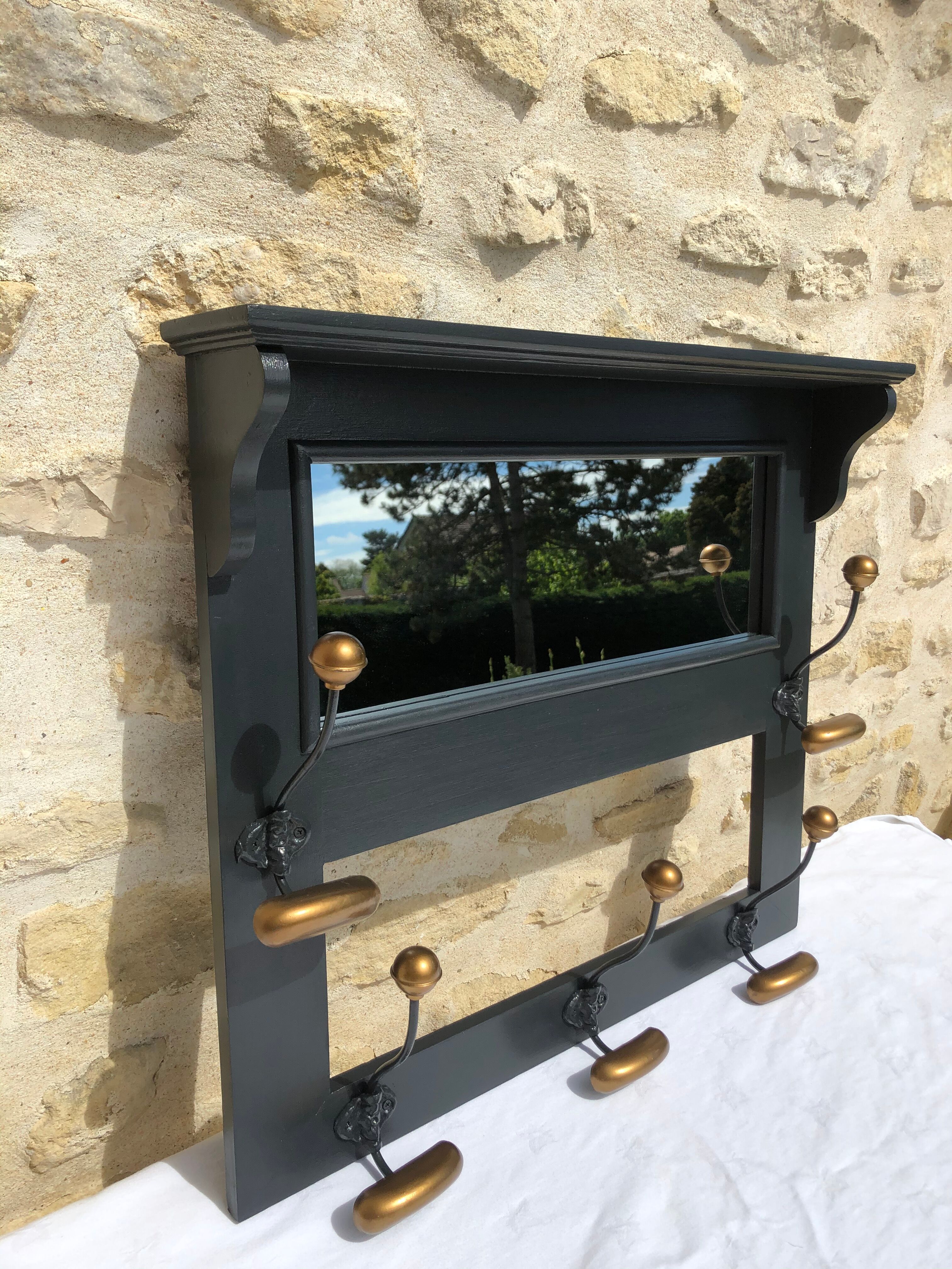 Vintage coat rack with mirror