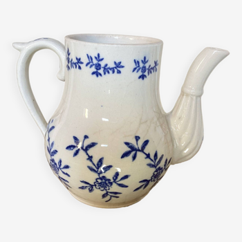 Ceramic teapot pitcher with blue flowers