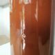 Vintage Brown Glazed Ceramic Vase: Tall Minimalist Bottle Form