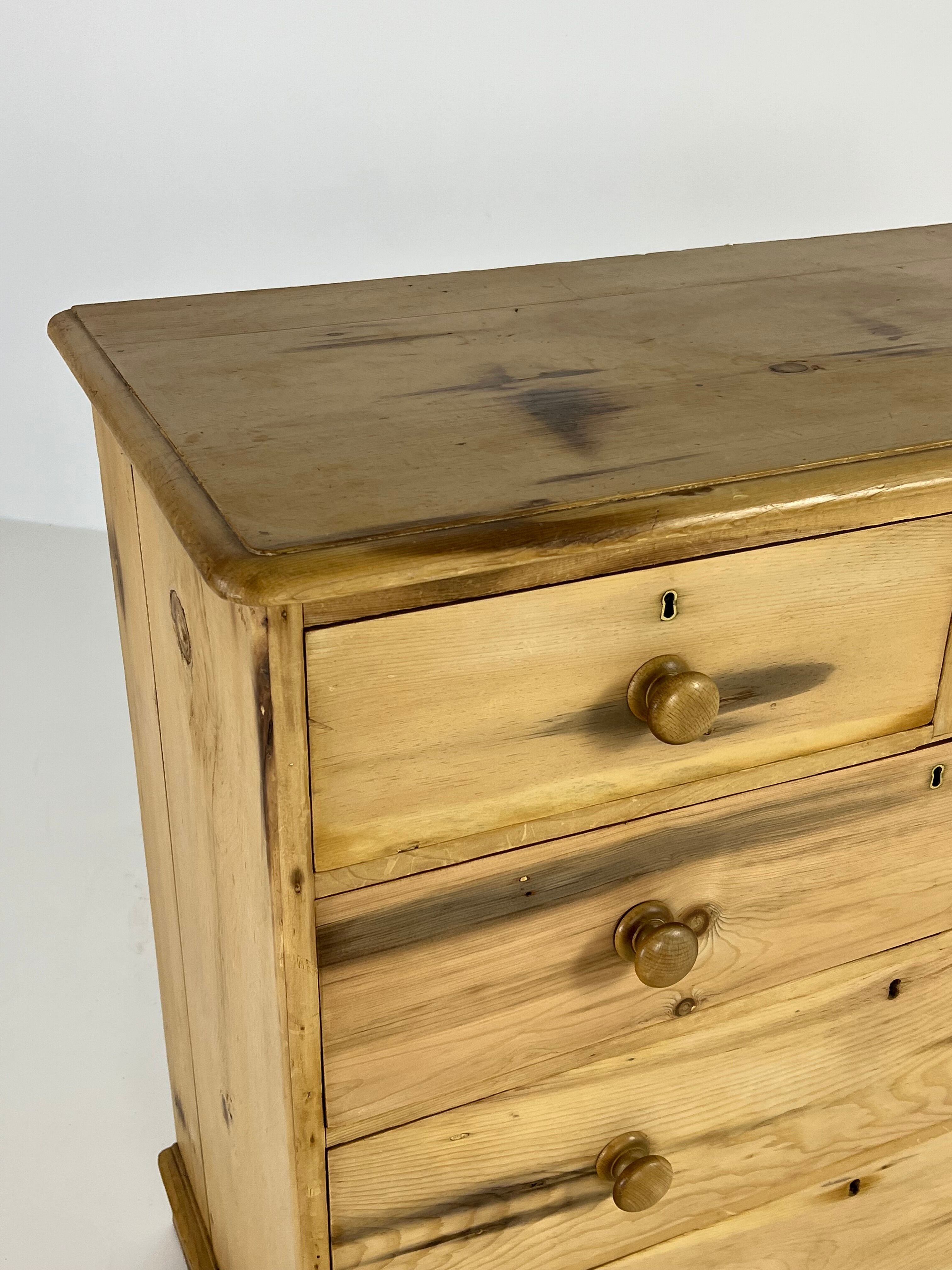 English chest of drawers pine wood