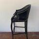 Tall black leather bar chair