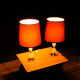 Paire de lampes en verre, modèle baccarat, xxe siècle