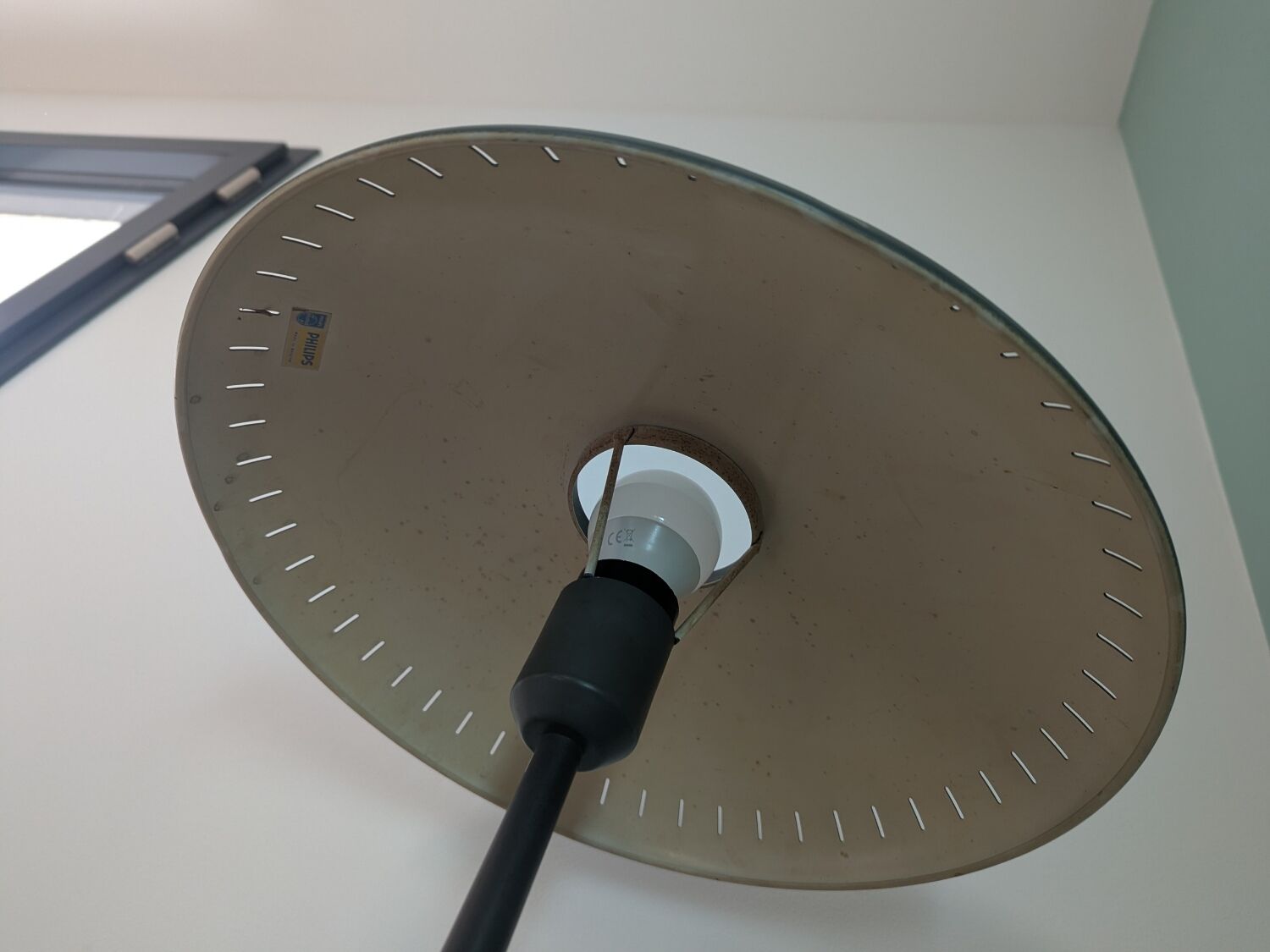 Evoluon saucer-shaped desk lamp by Louis Kalff for Philips, green