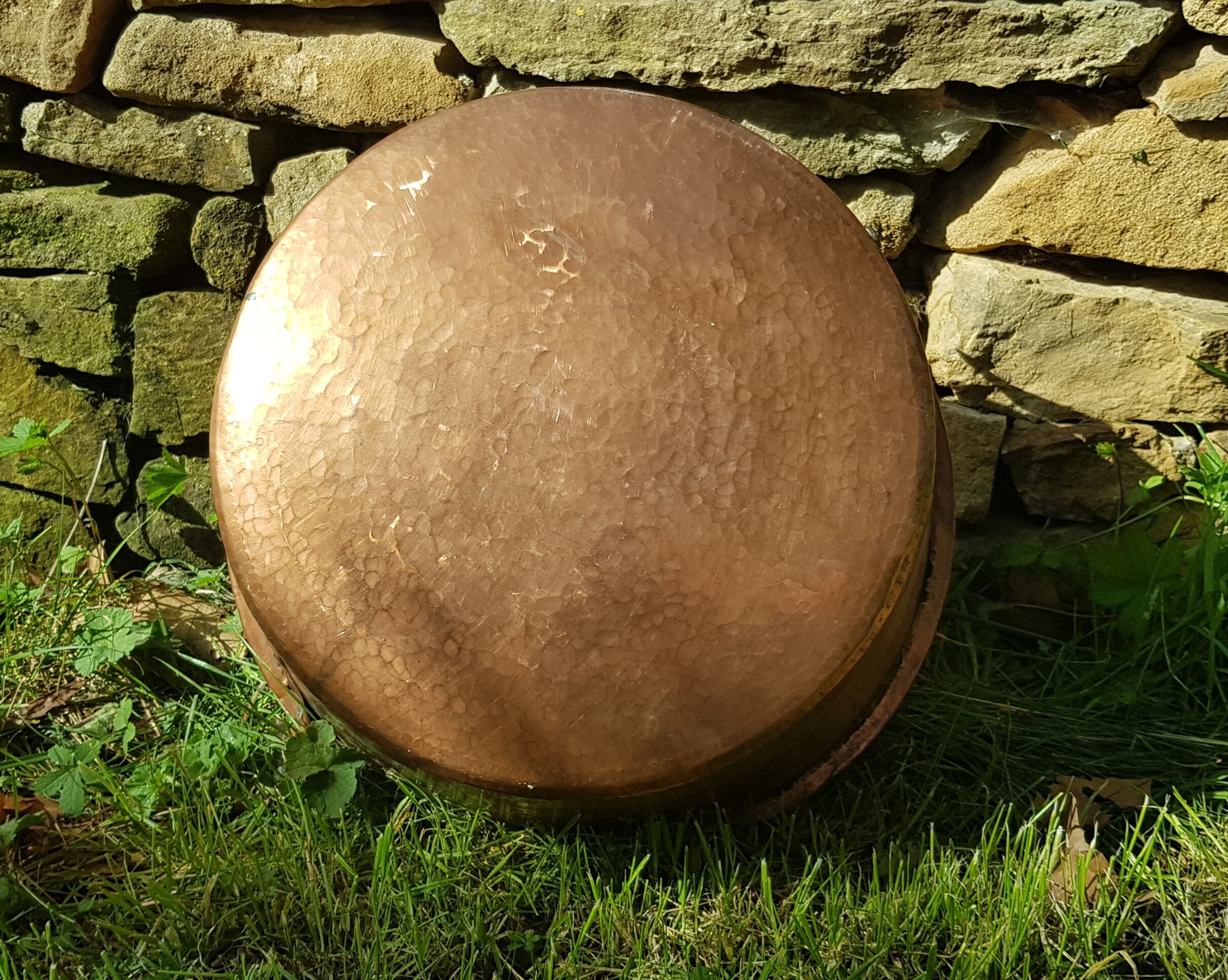 Old copper cauldron