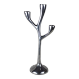 Modern mid-century aluminum three-pointed candelabra