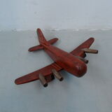 Avion jouet en bois vintage