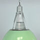 Green Enameled Industrial Pendant Light, 1950s