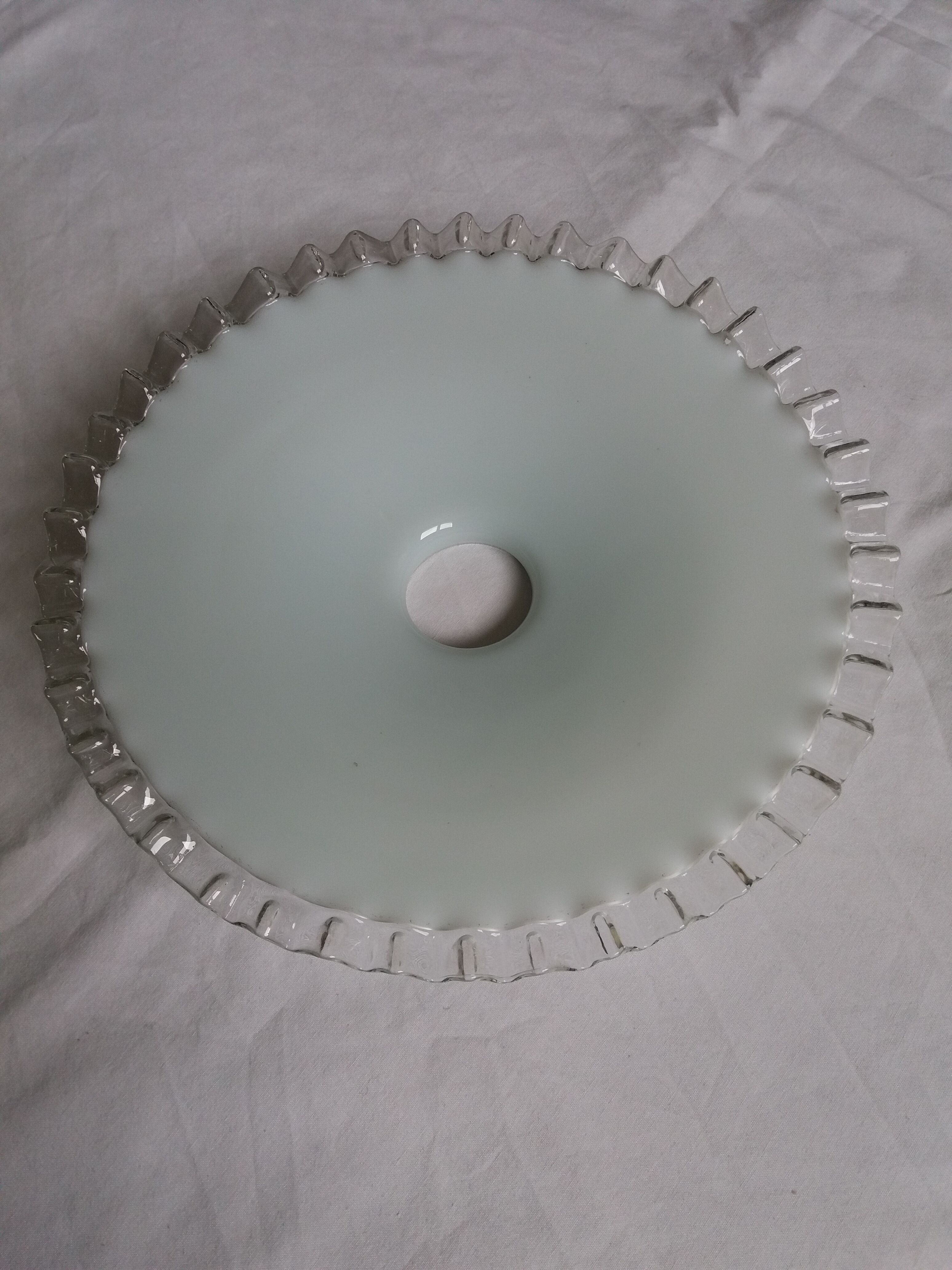 White opaline daylight and transparent wavy edge