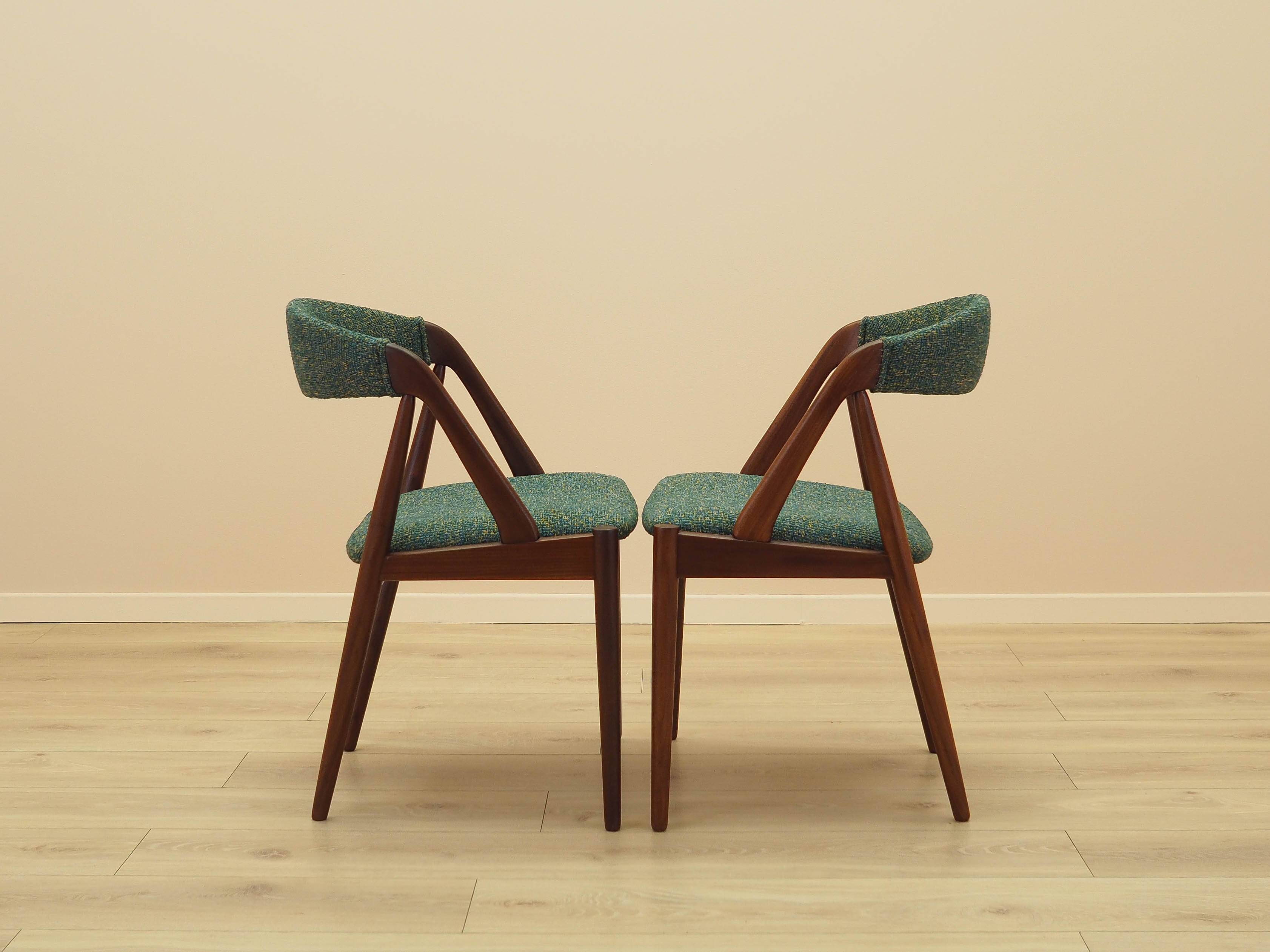 Set of two teak chairs, Danish design, 1970s, designer: Kai Kristiansen