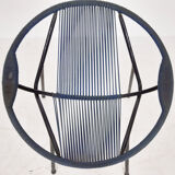 Mid-century plastic thread outdoor club chair