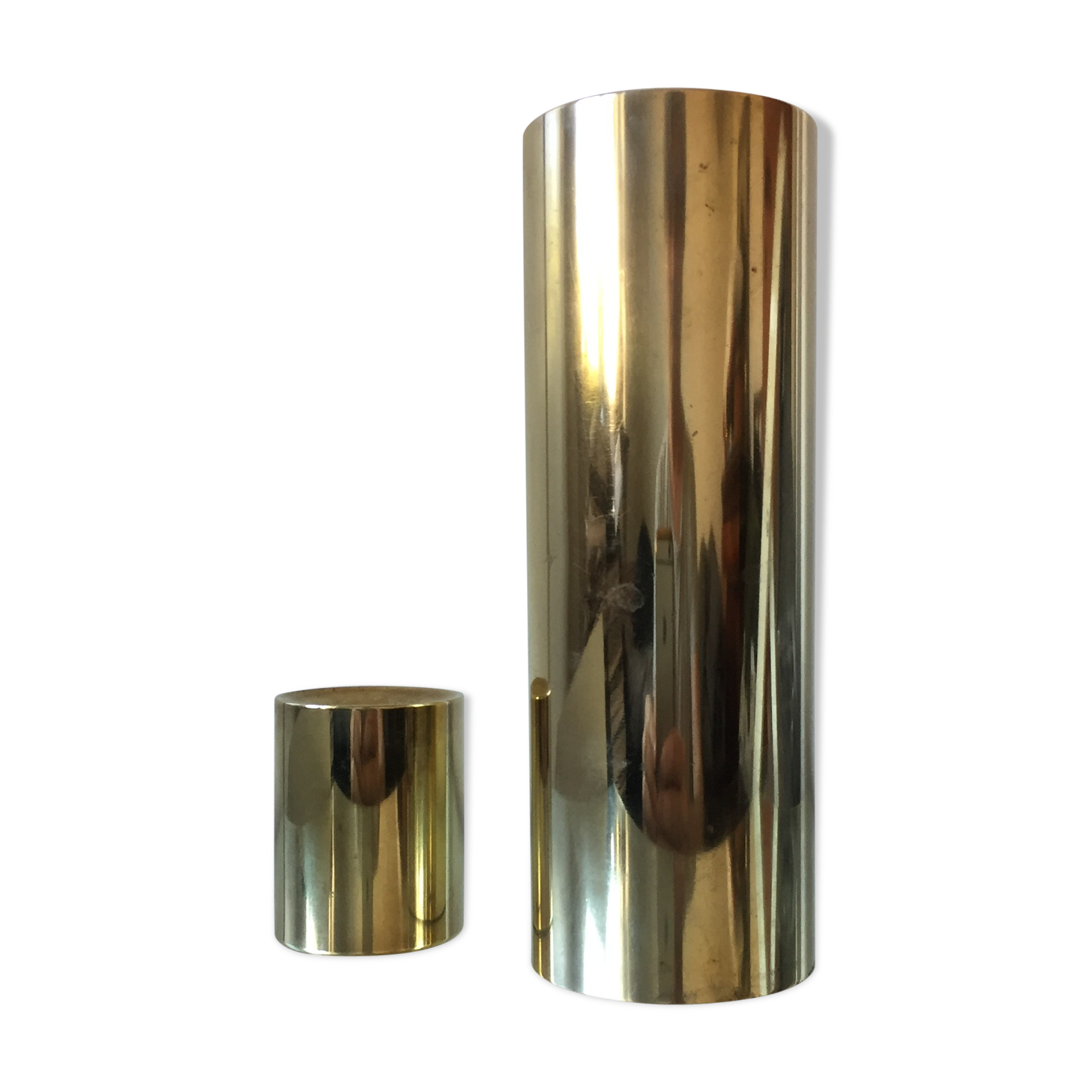 Danish mid century brass candleholders set of 2