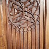 Antique Gothic style walnut wardrobe 19th century
