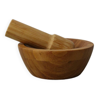 Bamboo mortar and pestle