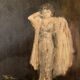 Oil on canvas signed female portrait the belle époque