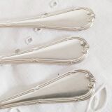 Christofle oyster or dessert forks, ribbon pattern, silver