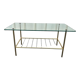 Table basse vintage verre et laiton