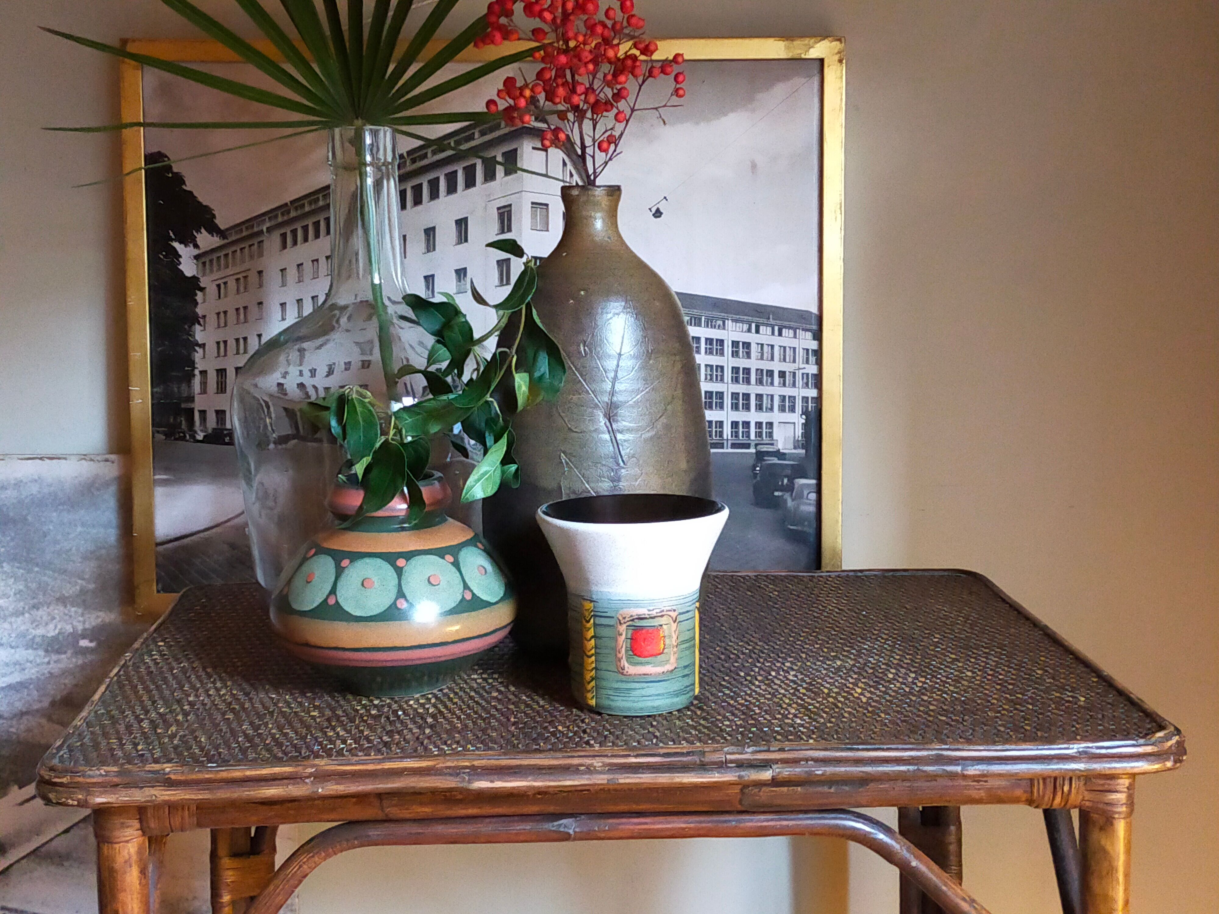 Side service table in old rattan