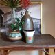 Table-desserte d'appoint en rotin ancienne